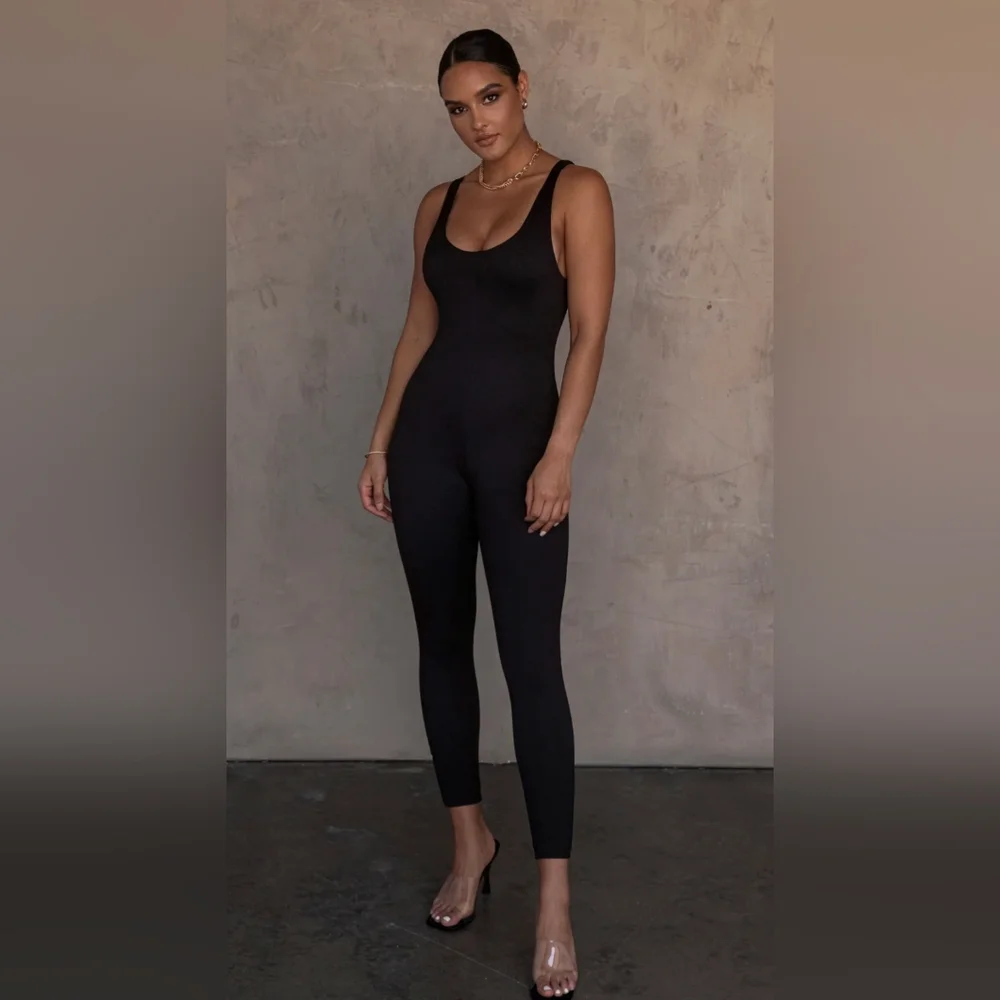 JLUXLABEL Black Alo Double Layer Jumpsuit Size Small - Picture 5 of 10